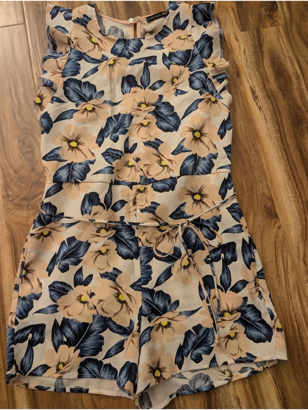 Blue And Pink Floral Romper